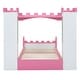 preview thumbnail 15 of 17, Twin Size Castle-Shaped Kids Platform Bed Frame with 2 Storage Bookshelf, Wooden Dreamy Princess Bed