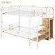preview thumbnail 5 of 15, Twin Over Full Metal Bunk Bed with Wire Shelving and Lateral Storage Ladder and Wardrobe