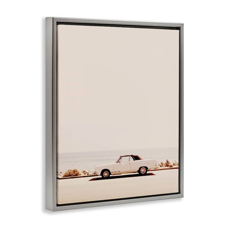 Stupell California Dreaming Antique Car Framed Floater Canvas Wall Art Design By Gemma Bardot
