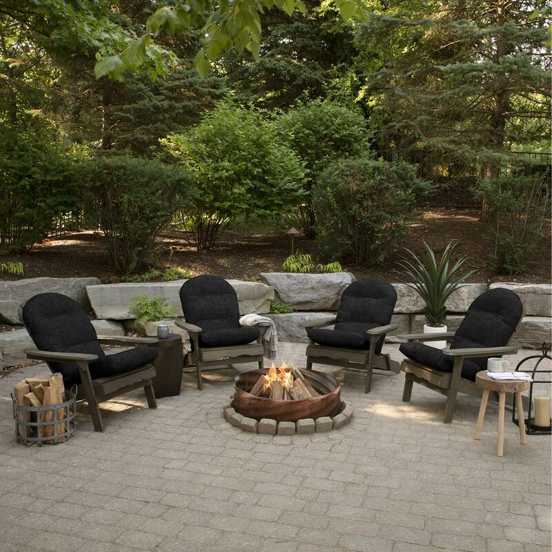 ARDEN Outdoor Plush Modern Tufted Adirondack Cushion, Set of 2, 20 x 18