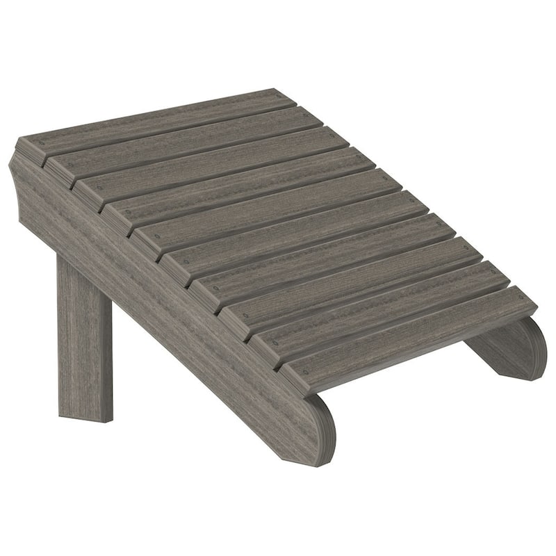 Poly Lumber Adirondack Footrest - Coastal Gray Woodgrain