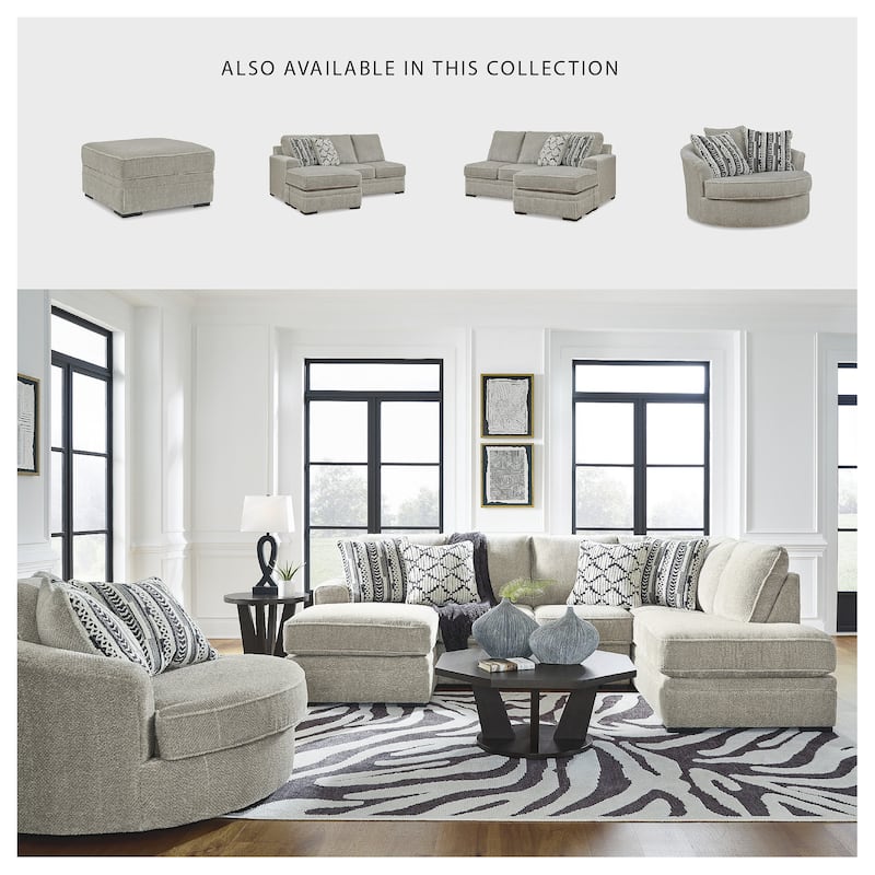 Signature Design by Ashley Calnita Brown/Beige/Gray Ottoman With Storage