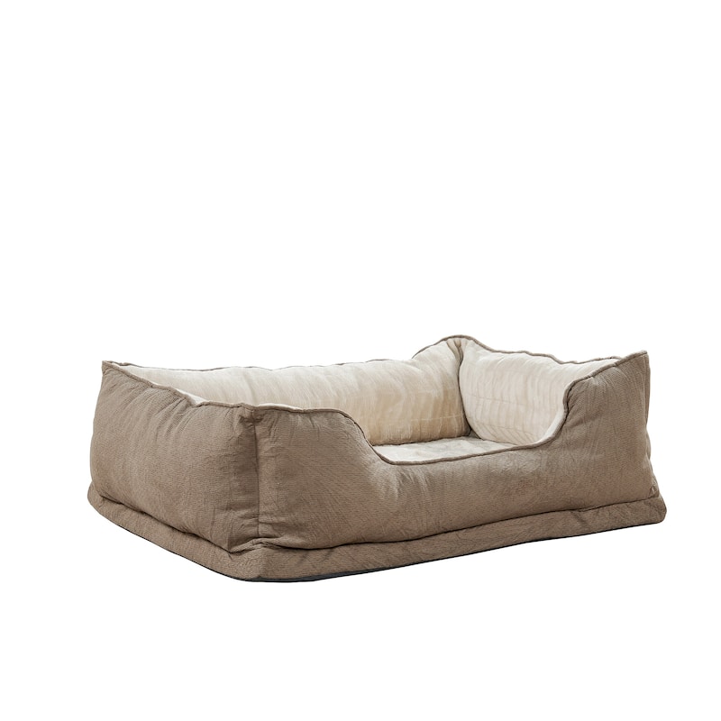 Soft Plush Bolstered Rectangle Dog Bed