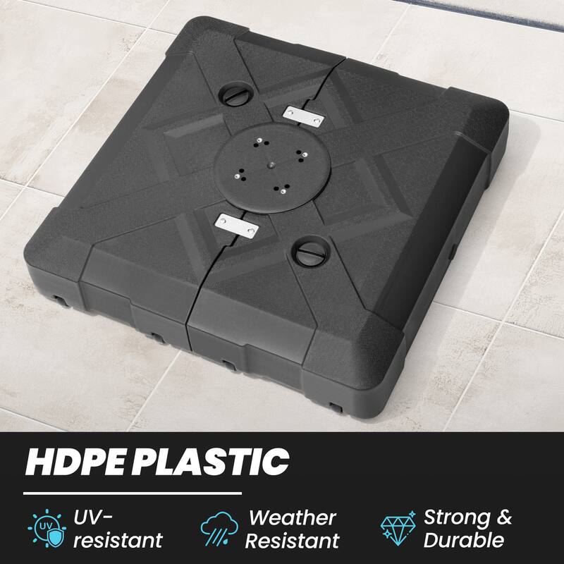 11.5' Cantilever Patio Umbrella with Umbrella Base Stand, Crank Lift, 360 Degree Rotation & Tilt