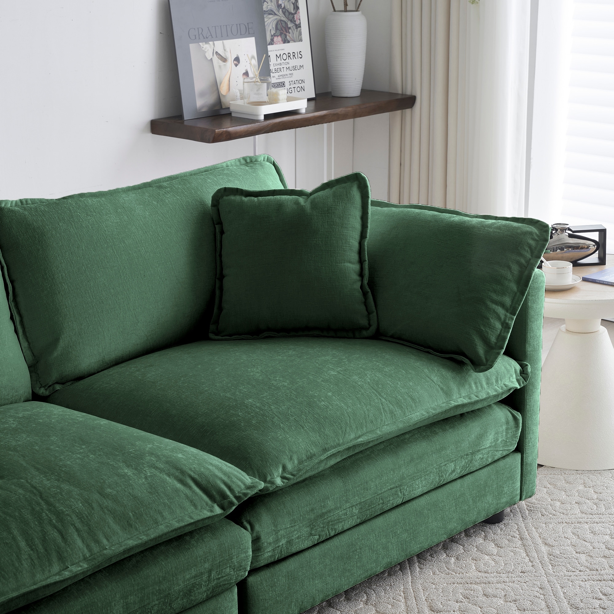 Forest green sectional deals sofa