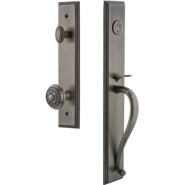 Grandeur CARSGRWIN_ESETD_NA Carre Solid Brass Rose Dummy "S" Grip Handleset with Windsor Knob