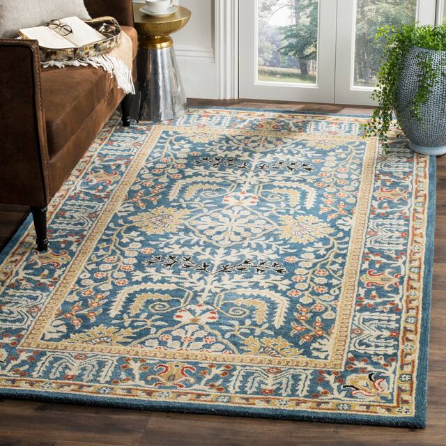 SAFAVIEH Handmade Antiquity Amalia Traditional Oriental Wool Rug - 5' x 8' - Dark Blue/Multi