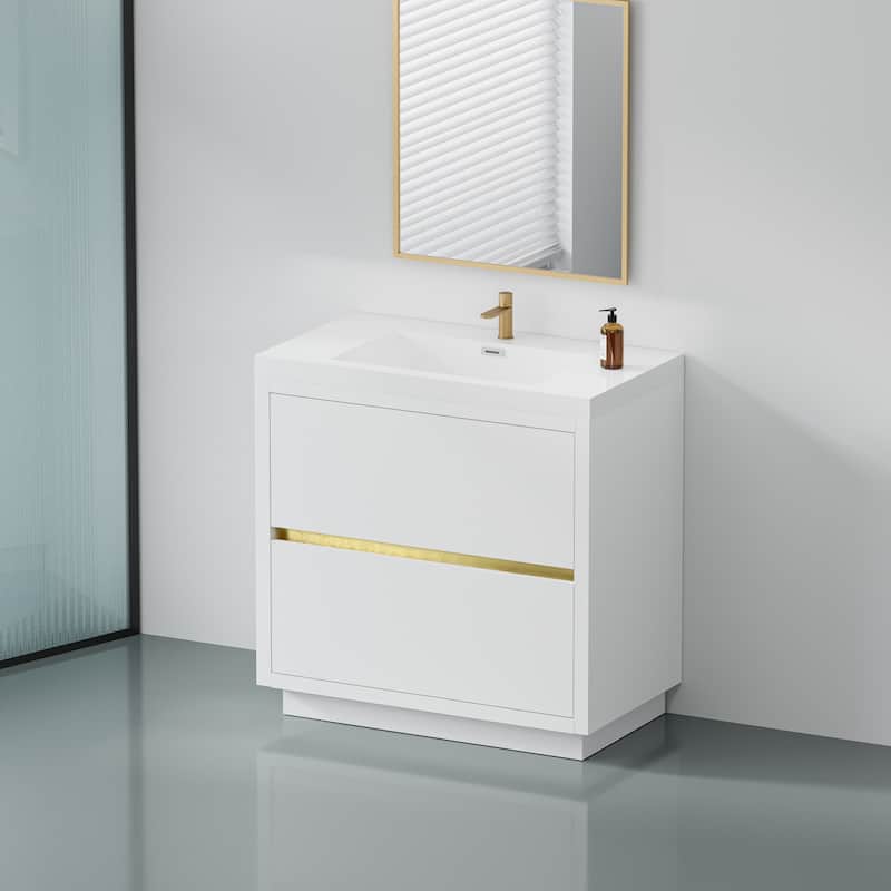 GDFStudio 36" Freestanding Bathroom Vanity with Sink