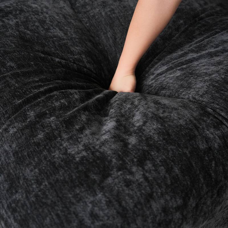 Living Room Corner Sofa Minimalist Upholstered Cushion Sofa Chenille Modular Sectional Couch with Ottoman