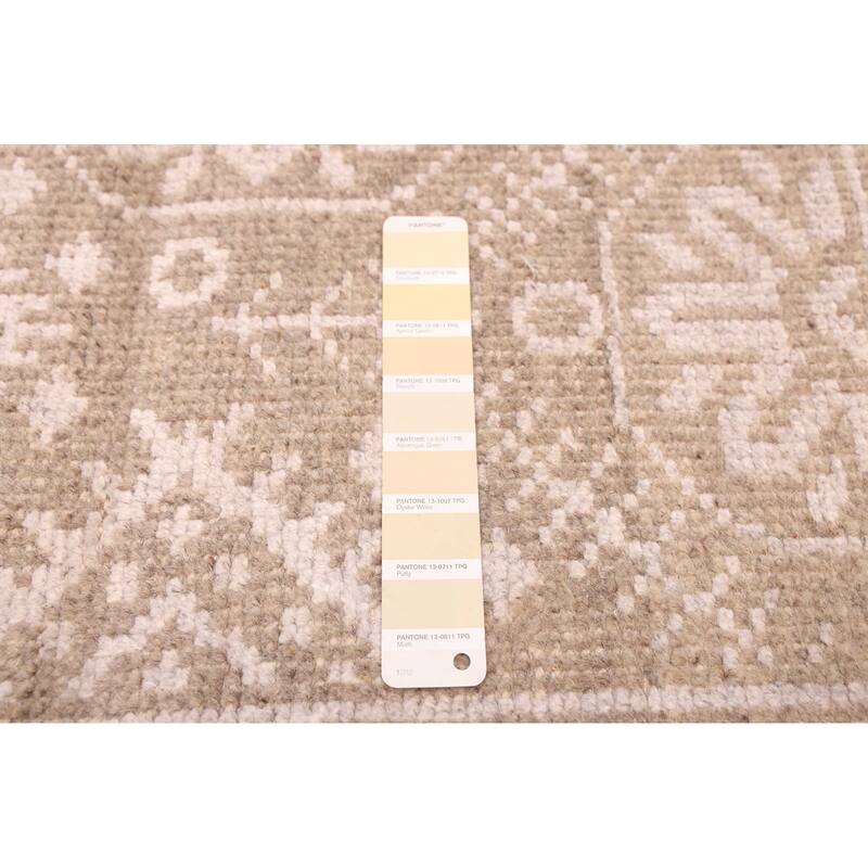 ECARPETGALLERY Hand-knotted Tangier Khaki Silk, Wool Rug - 5'3 x 7'8