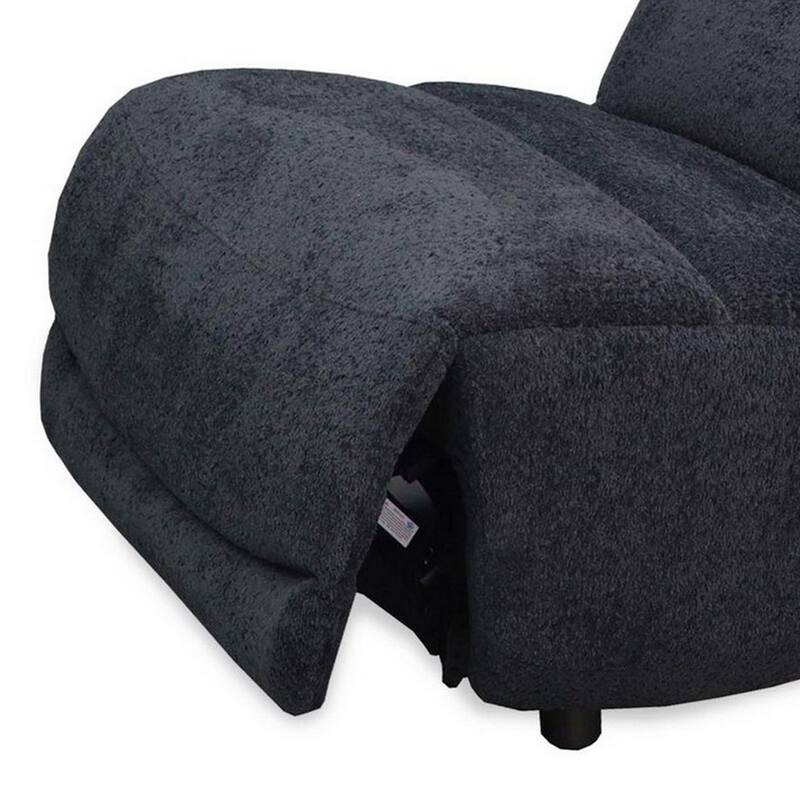 Ani 43 Inch Small Power Electric Recliner Chair, Modern Dark Gray, Black