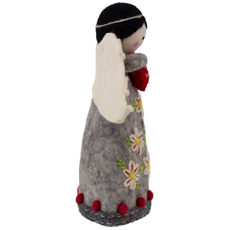 Handmade Felt Angel Tree Topper/Tabletop Décor, Grey