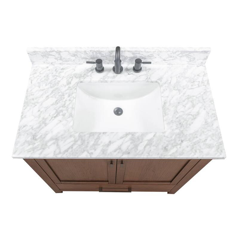 Avanity Modero 36 in. Single Sink Bathroom Vanity with Carrara Marble Top - 37"W x 22"D x 35"H