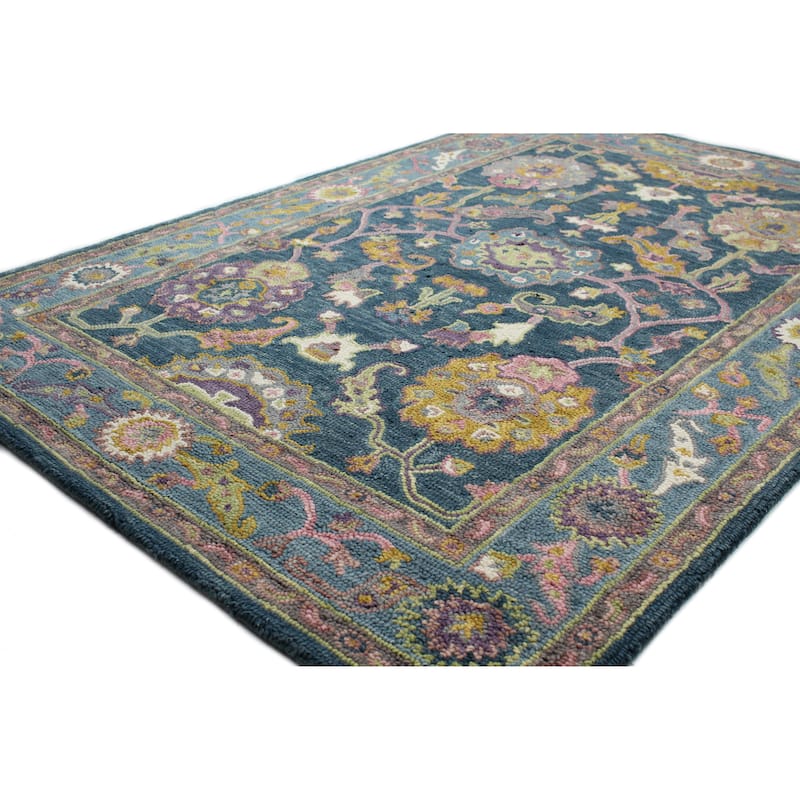 Bashian Nikhil Teal Transitional Area Rug