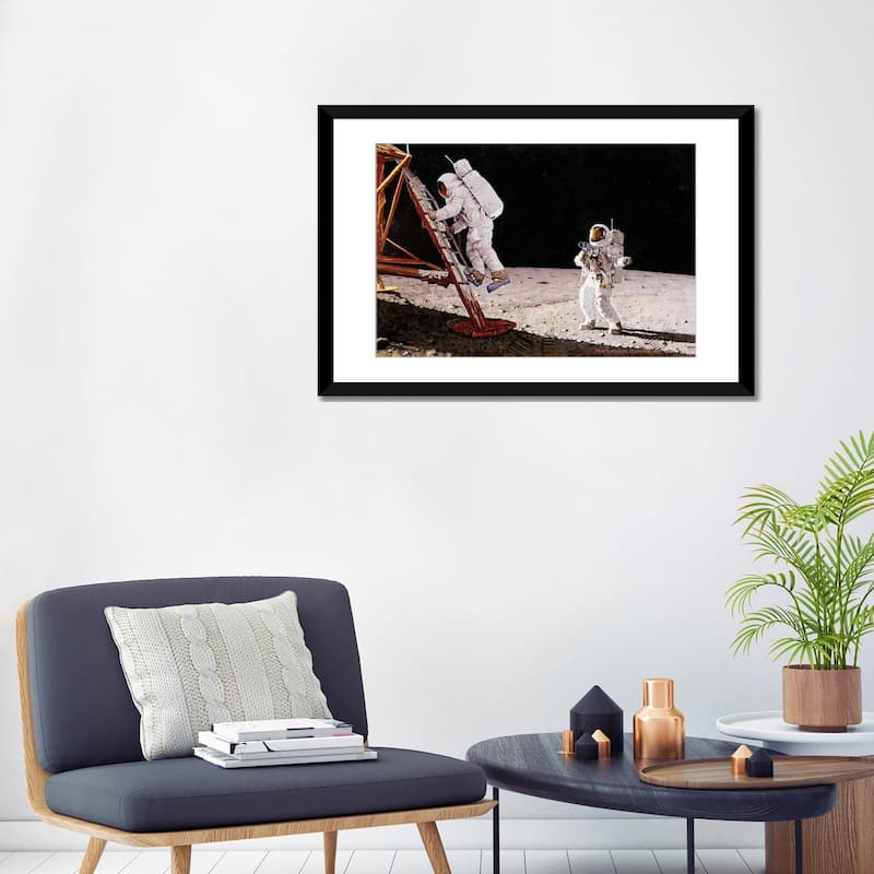 iCanvas "The Final Impossibility Man's Tracks on the Moon" by Norman Rockwell