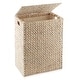 preview thumbnail 18 of 22, Large Laundry Hamper Basket w Lid and Liner Water Hyacinth White