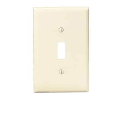American Imaginations 3.12 in. x 4.87 in. Plastic Electrical Switch Plate in Ivory; Ivory Hardware - N/A