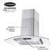 preview thumbnail 6 of 13, Cosmo COS-668AS Wall Mount Range Hood With Touch Controls