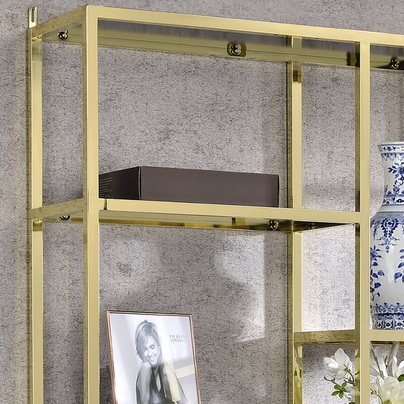 Molle Contemporary 7-Shelf Metal Open Back Bookcase by Furniture of America