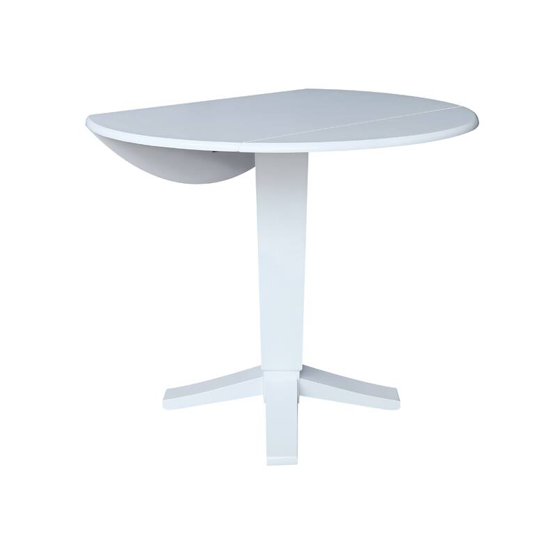 42 in Round Dual Drop Leaf Pedestal Counter Height Dining Table