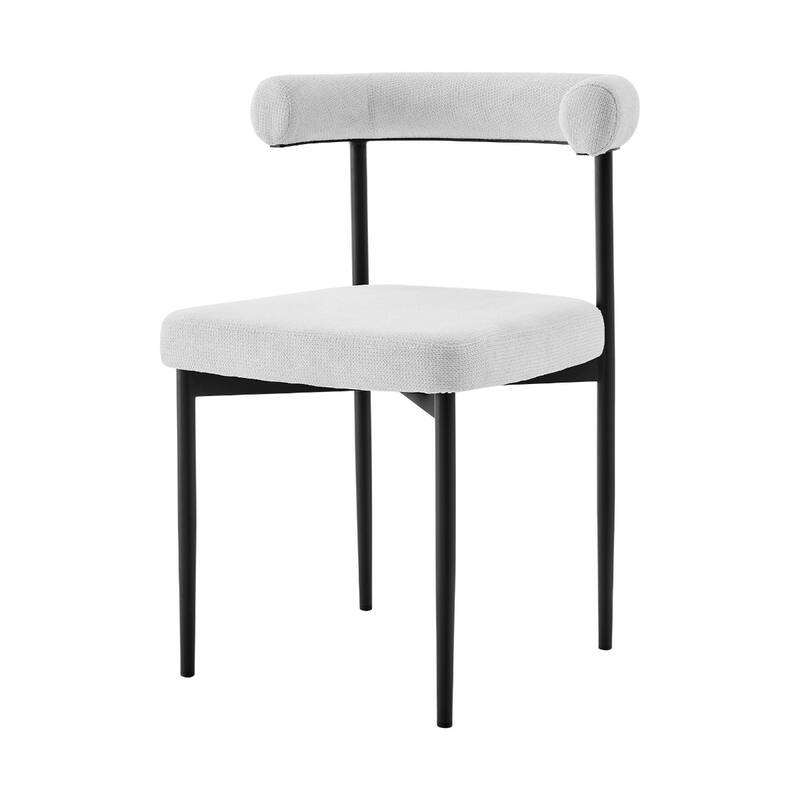 Set of 2 Upholstered Open Back Dining Chairs with Metal Legs - 20.50” x 23.50” x 30.50”