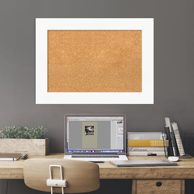 Cabinet White Framed Cork Bulletin Memo Board
