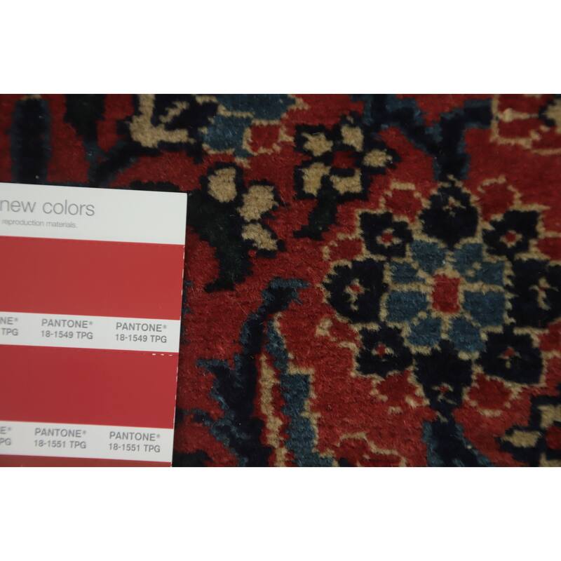 Hand Knotted Oriental Kork Wool Carpet Traditional Floral Oranges & Rust Tabriz Area Rug - 15' 0'' X 6' 2''