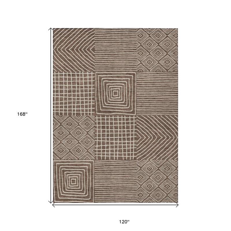 HomeRoots Geometric Transitional Rectangle Outdoor Rug