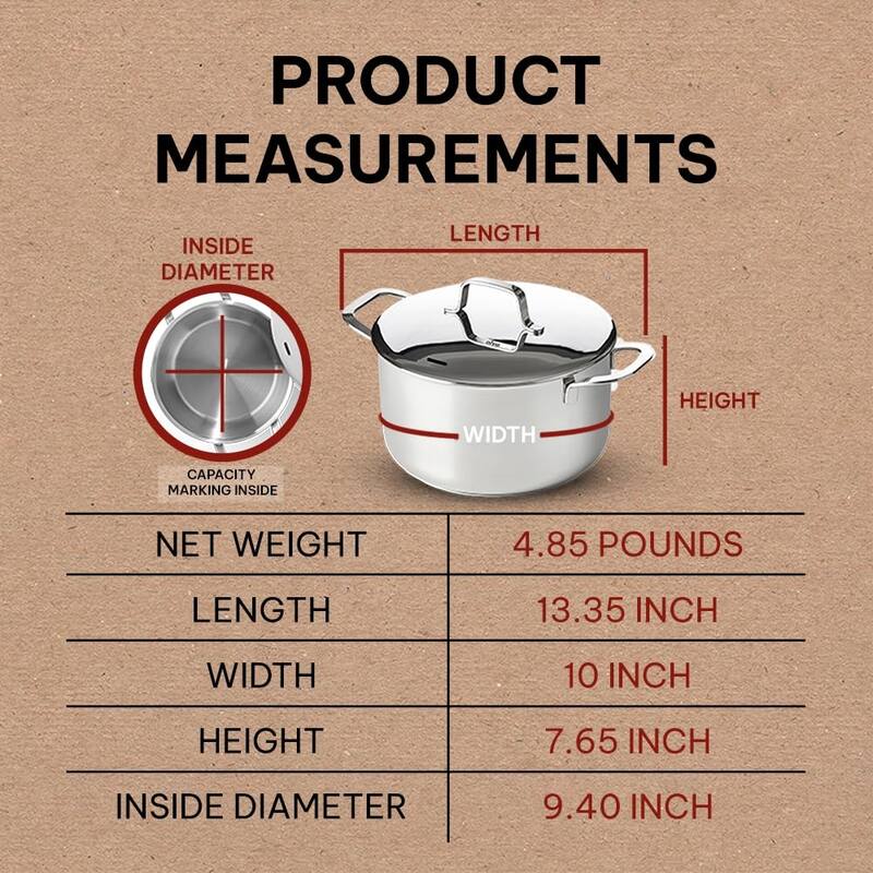 Alva Maestro Stainless Steel Stock Pot - Heavy Duty, Non-Toxic