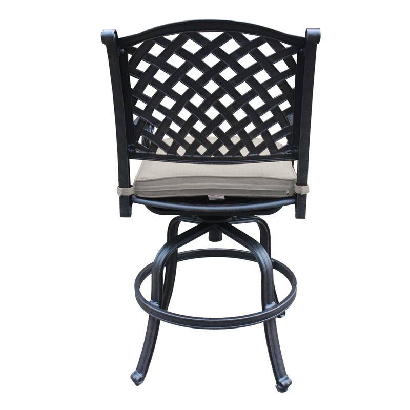Cast Aluminum Counter Stool With Cushion, Set of 2