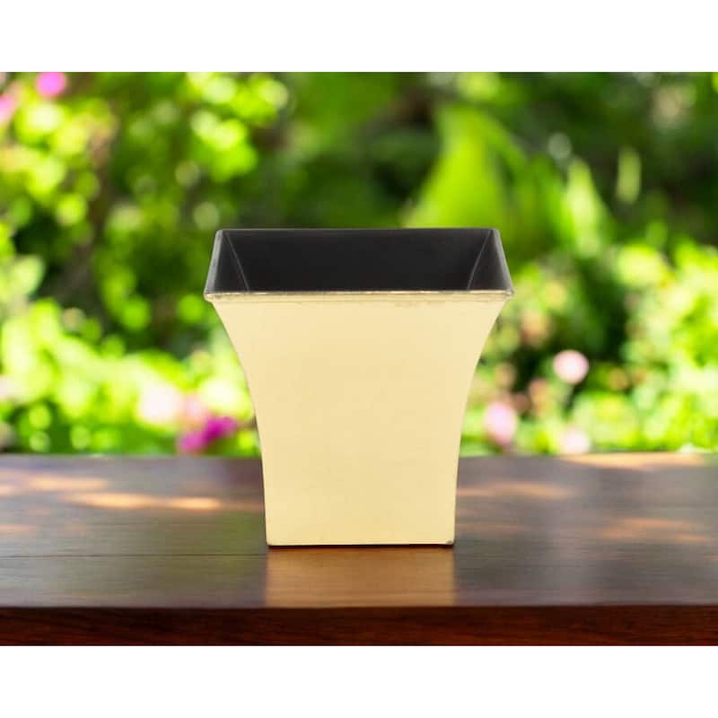 HomeRoots 5" Gold Recycled Plastic Indoor Outdoor Square Nursery Pot - Gold