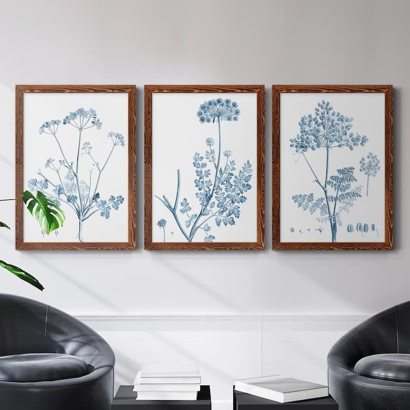 Antique Botanical in Blue IV-Premium Framed Canvas - Ready to Hang - Multi-Color