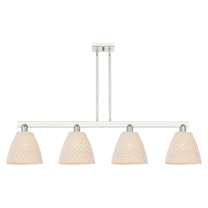 Innovations Lighting Endless Possibilities Arcadia - Bristol Natural - 4 Light 52" Stem Hung Island Light - Polished Nickel