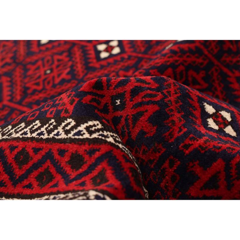 ECARPETGALLERY Hand-knotted Teimani Red Wool Rug - 4'2 x 7'8