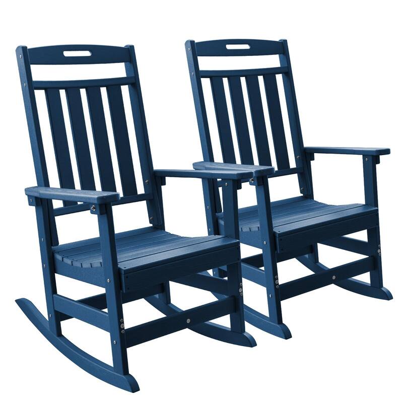HDPE All-Weather Outdoor Rocking Chair, Porch Deck Rocker