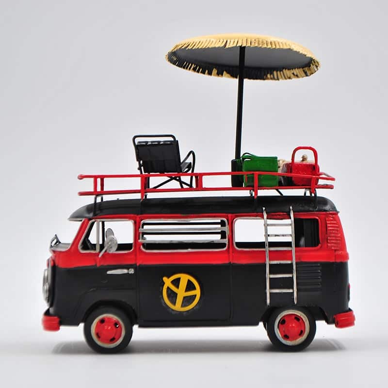 Jayland Black Red Two Tone Clic Vw Volkswagen Bus 1/24 Diecast Microbus