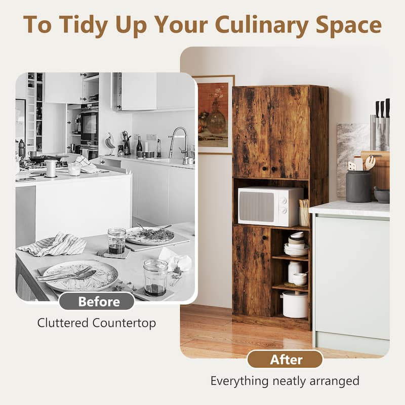 Costway Kitchen Pantry Storage Cabinet 65.5" Tall Modern Hutch Cabinet - See Details