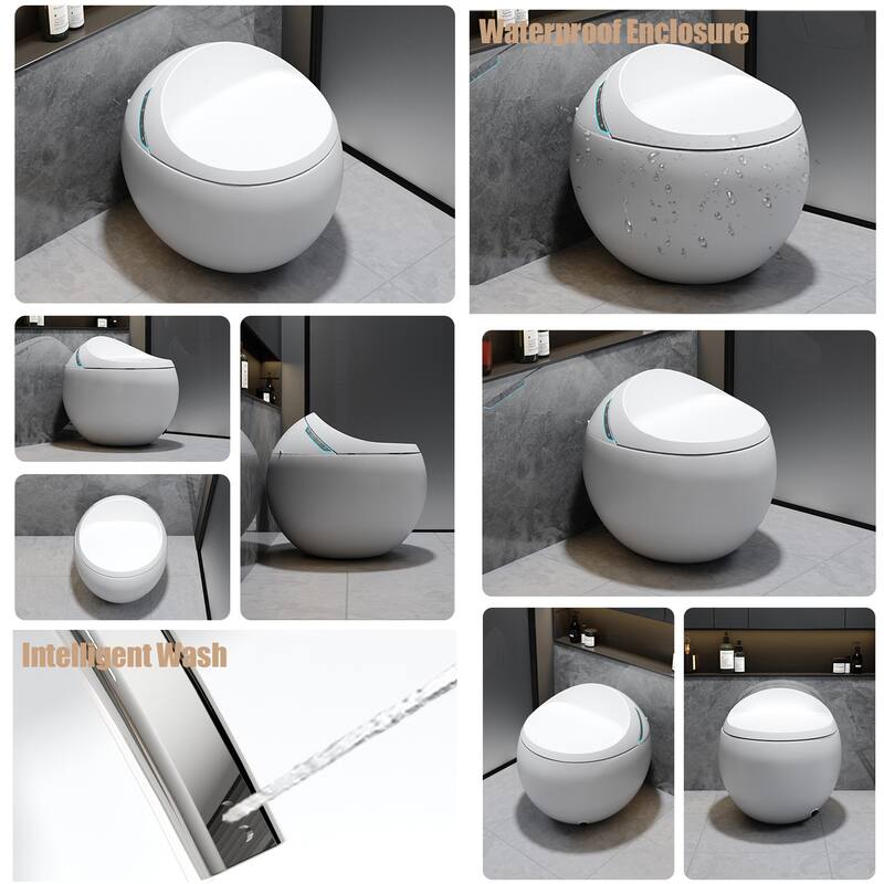 YULIKA Spherical Smart Bidet Toilet Bidet Toilet with Tank Heated Seat Auto Lid Opening Warm Water Sprayer & Dryer