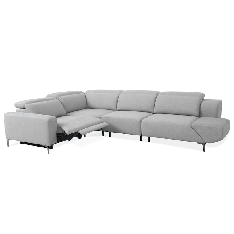 Furniture of America Paelis Modern Reclining Sectional with USB Port and Adjustable Headrest