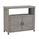 preview thumbnail 6 of 32, GDFStudio - Harbor Outdoor Solid Fir Wood Storage Bar Table with Slatted Design