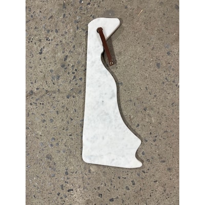 Lg Polished Marble "Delaware" Cutting Board - A - White