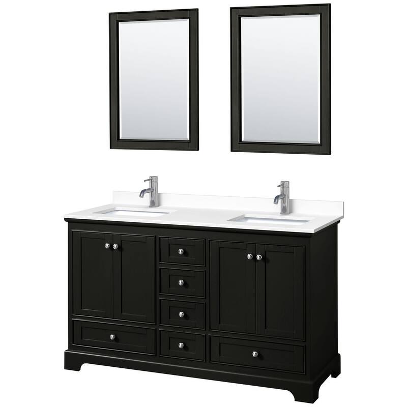 Wyndham Collection Deborah 60" Free Standing Double Basin Vanity Set