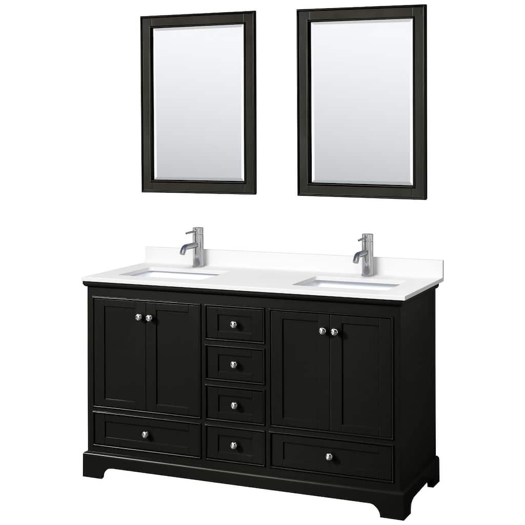 Wyndham Collection Deborah 60" Free Standing Double Basin Vanity Set