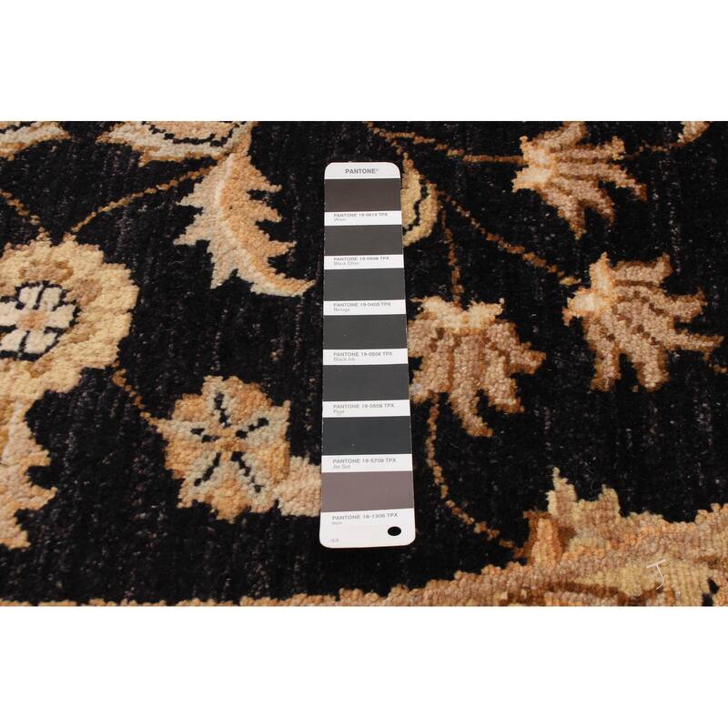 ECARPETGALLERY Hand-knotted Chobi Twisted Black Wool Rug - 9'0 x 9'0