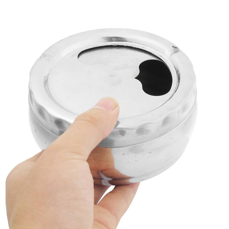 11.5cm Diameter Smoking Tobacco Cigarette Ashtray Family Office - Silver Tone