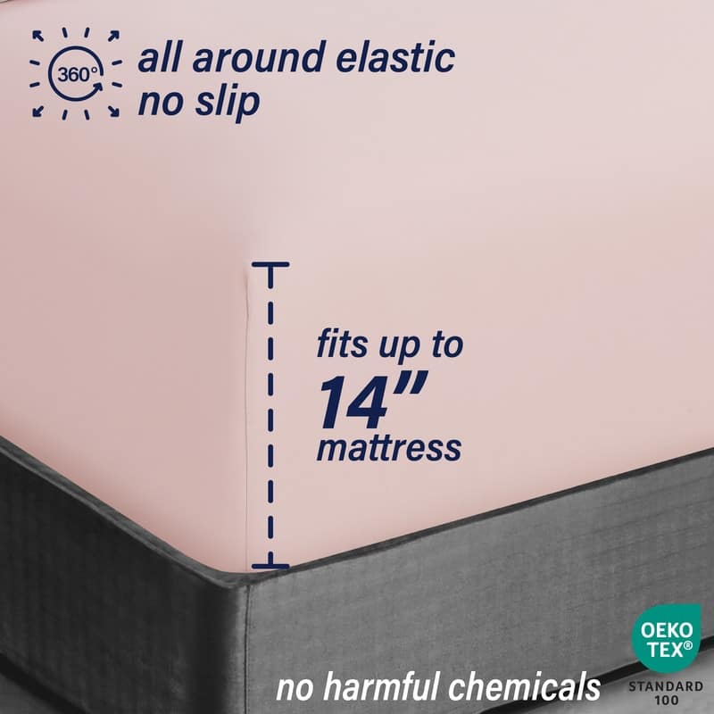 Home Essential Luxurious Silky Ruffle Hem Microfiber Bedding Sheet Set
