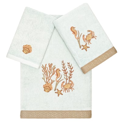 Authentic Hotel and Spa Turkish Cotton Aaron 3PC Embellished Towel Set