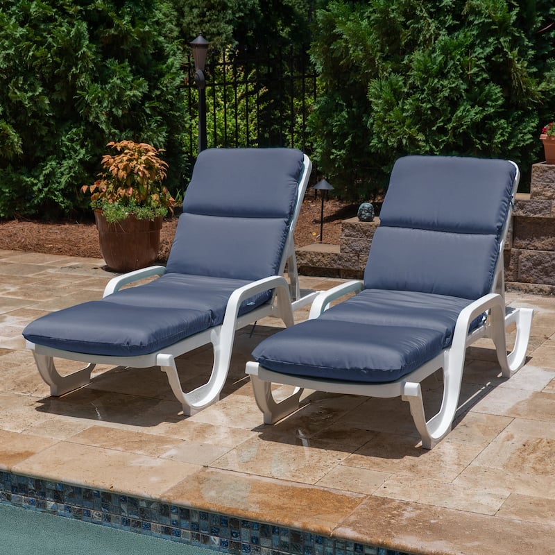 Casual Cushion Sunbrella® Fabric 1-Piece Outdoor Chaise Cushion, 22.5"W x 74"L - 22.5"W x 74"L