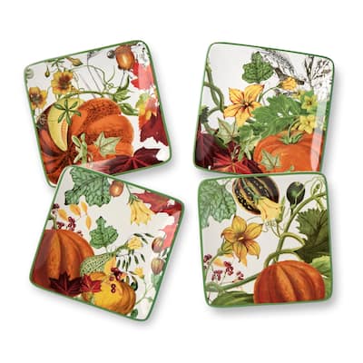 Certified Harvest Fields 6" Canape/Luncheon Plates, 4 Assorted Designs