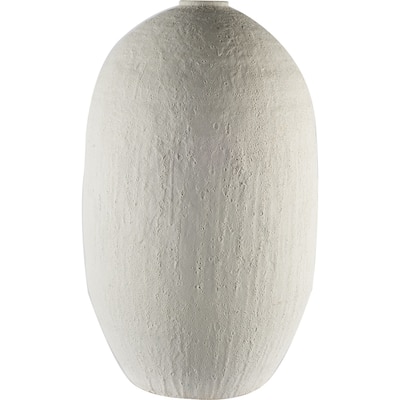 White Ceramic Cylinder Floor Vase for Indoor Decor, 32 Inch Modern Accent